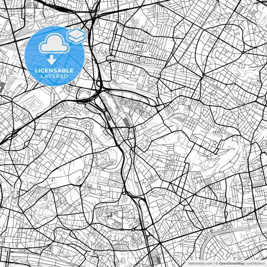 Layered PDF map of Rosny-sous-Bois, Seine-Saint-Denis, France