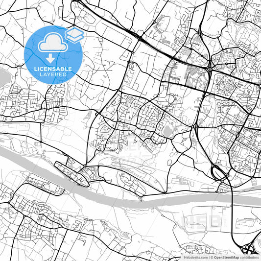 Layered PDF map of Saint-Herblain, Loire-Atlantique, France