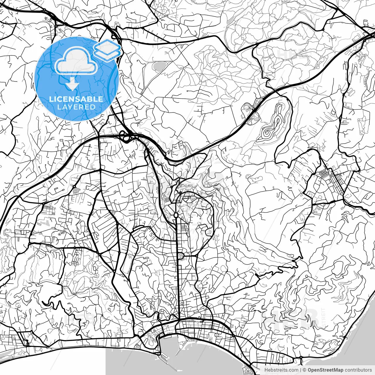 Layered PDF map of Le Cannet, Alpes-Maritimes, France