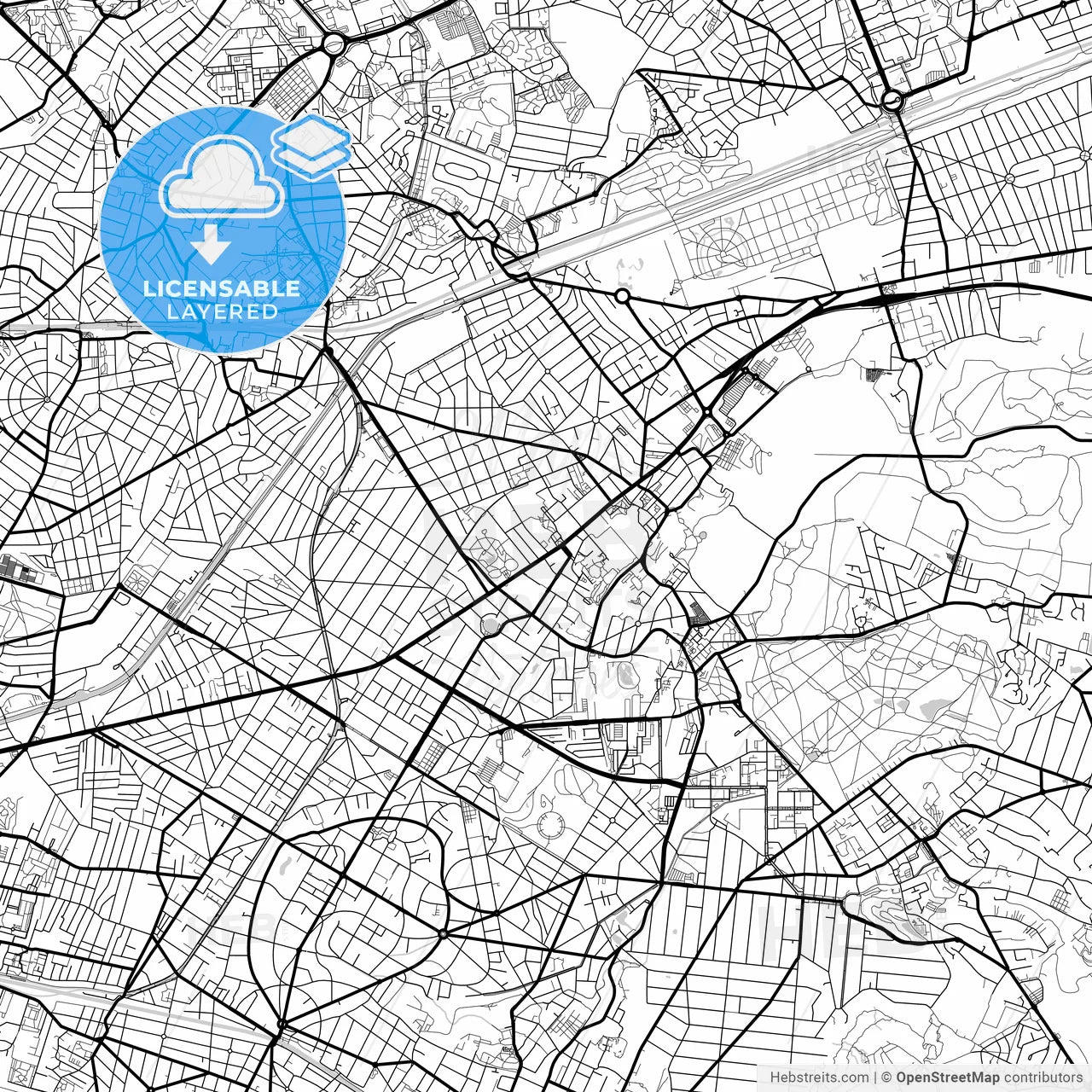 Layered PDF map of Livry-Gargan, Seine-Saint-Denis, France