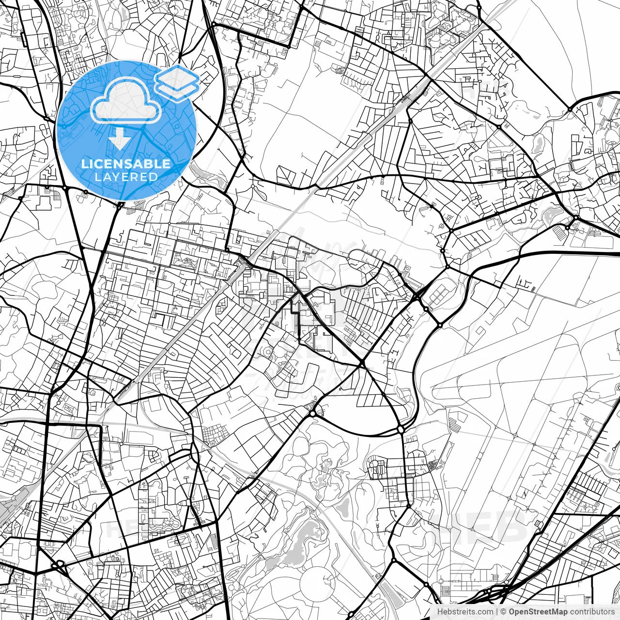 Layered PDF map of Garges-lès-Gonesse, Val-d Oise, France