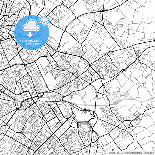 Layered PDF map of Wattrelos, Nord, France