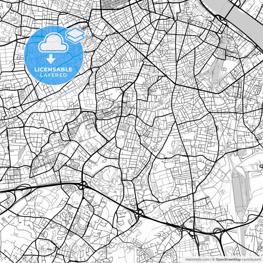 Layered PDF map of Talence, Gironde, France