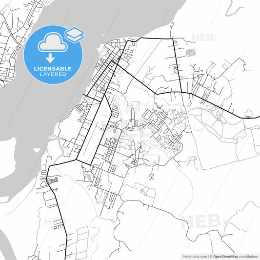 Layered PDF map of Saint-Laurent-du-Maroni, Guyane, France