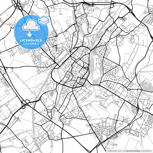 Layered PDF map of Douai, Nord, France