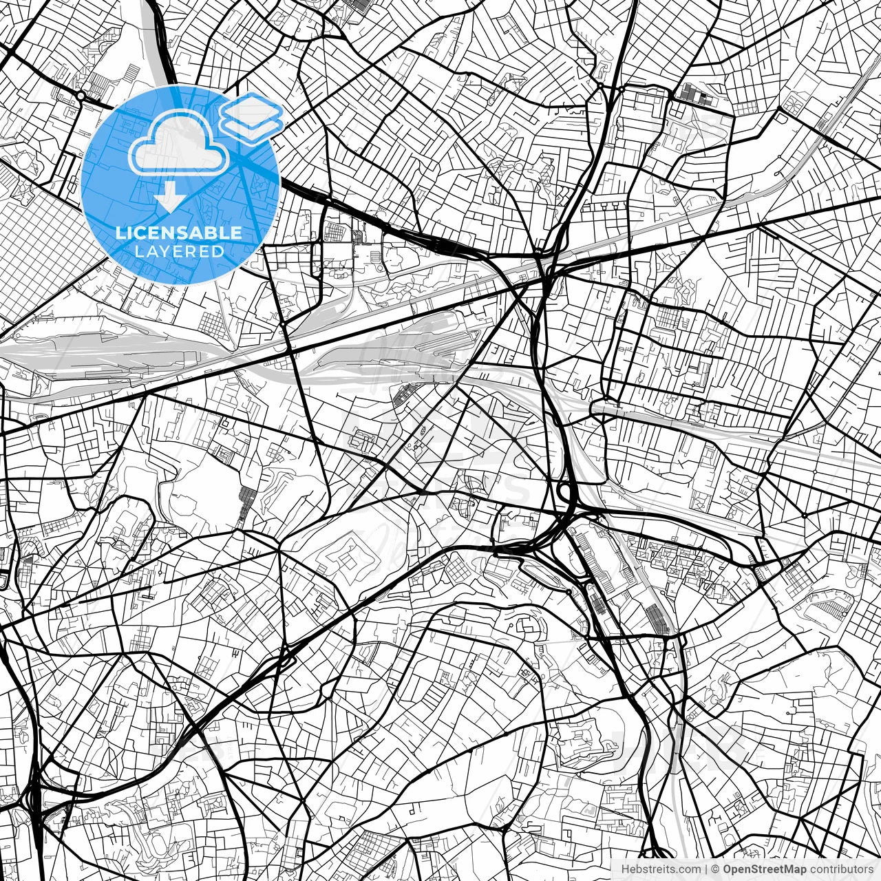 Layered PDF map of Noisy-le-Sec, Seine-Saint-Denis, France