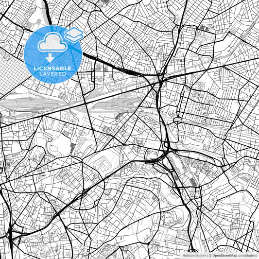 Layered PDF map of Noisy-le-Sec, Seine-Saint-Denis, France