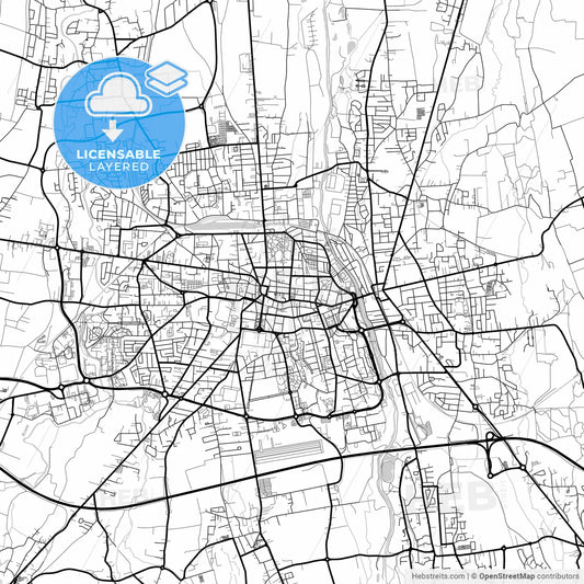 Layered PDF map of Tarbes, Hautes-Pyrénées, France