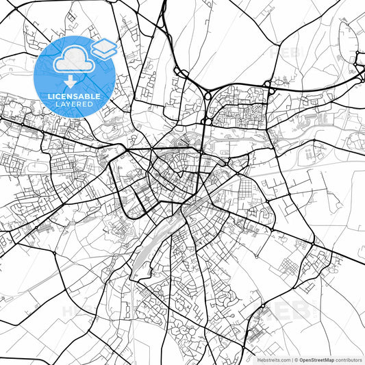 Layered PDF map of Arras, Pas-de-Calais, France