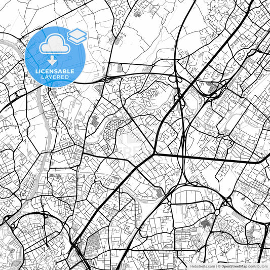 Layered PDF map of Marcq-en-Barœul, Nord, France
