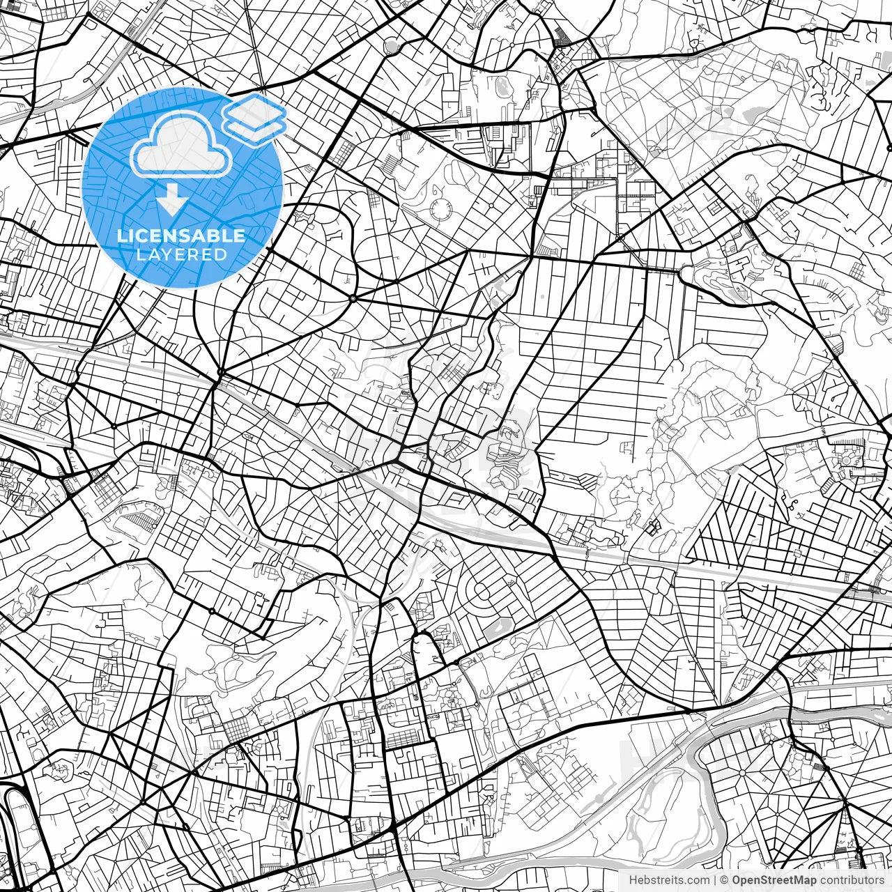 Layered PDF map of Gagny, Seine-Saint-Denis, France