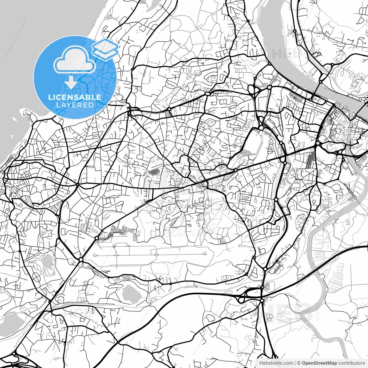 Layered PDF map of Anglet, Pyrénées-Atlantiques, France