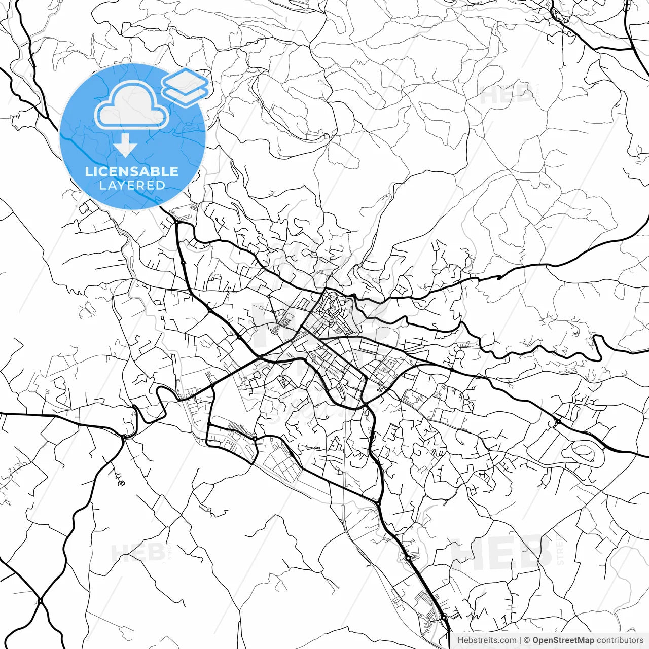 Layered PDF map of Draguignan, Var, France