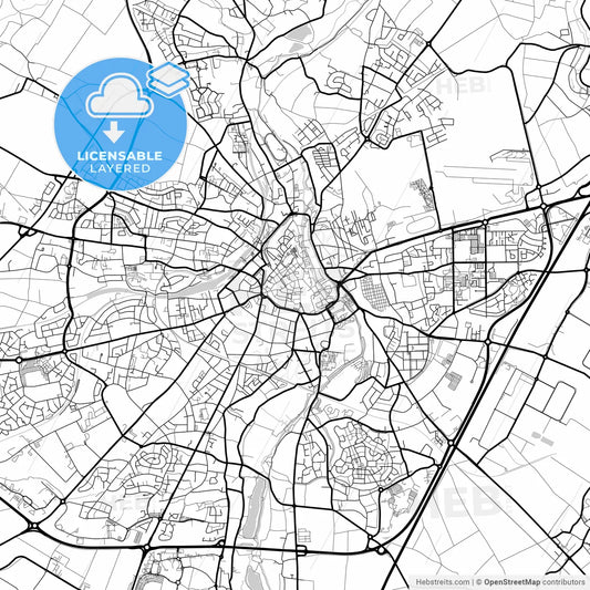 Layered PDF map of Chartres, Eure-et-Loir, France