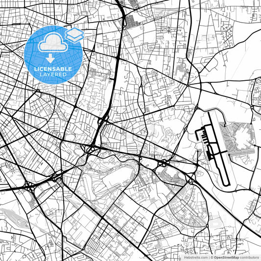 Layered PDF map of Bron, Rhône, France