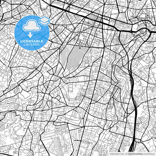 Layered PDF map of Bagneux, Hauts-de-Seine, France