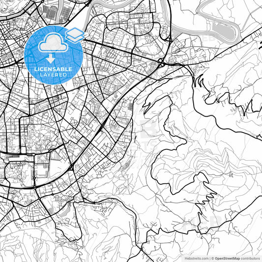 Layered PDF map of Saint-Martin-d Hères, Isère, France