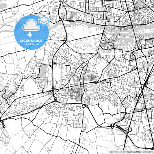 Layered PDF map of Joué-lès-Tours, Indre-et-Loire, France