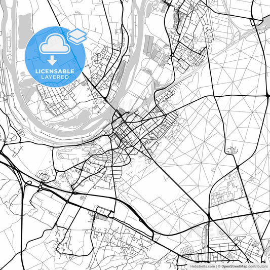 Layered PDF map of Poissy, Yvelines, France