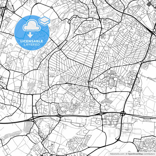 Layered PDF map of Sainte-Geneviève-des-Bois, Essonne, France