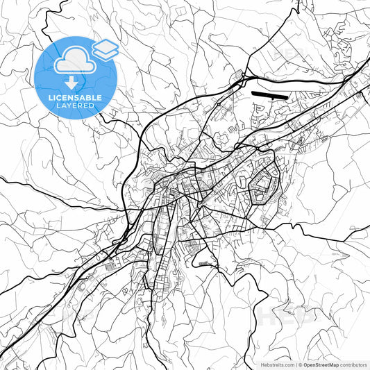 Layered PDF map of Saint-Chamond, Loire, France