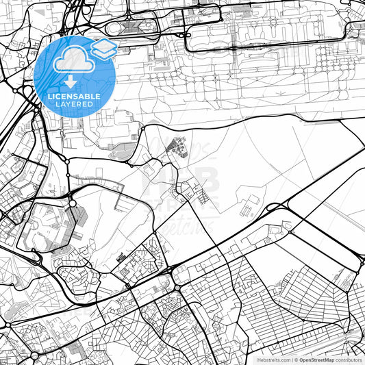 Layered PDF map of Tremblay-en-France, Seine-Saint-Denis, France