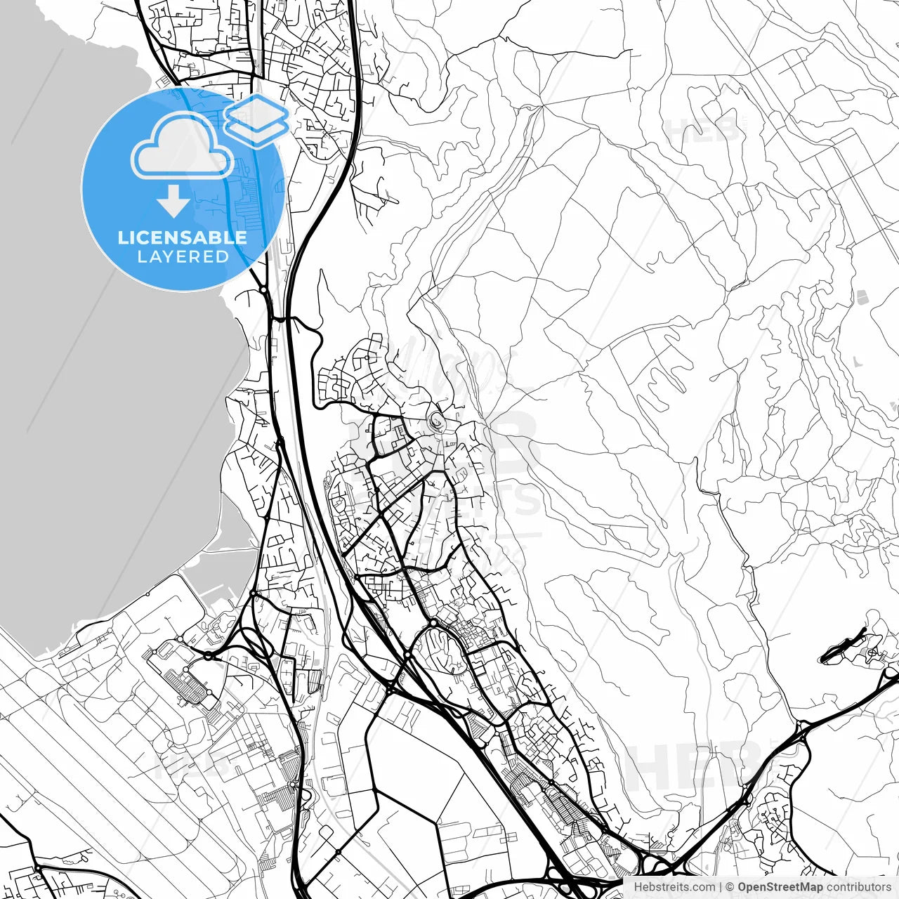 Layered PDF map of Vitrolles, Bouches-du-Rhône, France