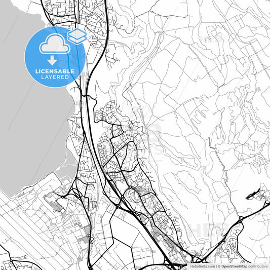 Layered PDF map of Vitrolles, Bouches-du-Rhône, France