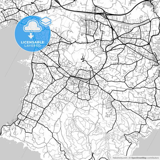 Layered PDF map of Six-Fours-les-Plages, Var, France