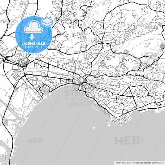Layered PDF map of Saint-Raphaël, Var, France