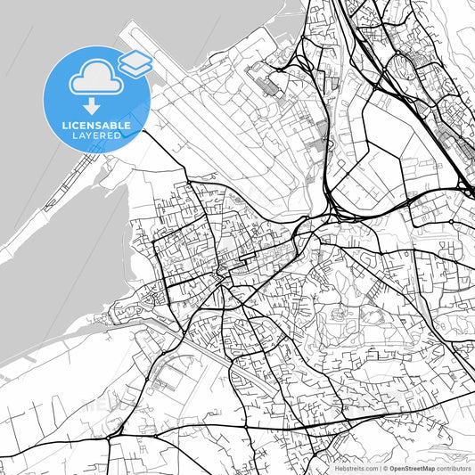 Layered PDF map of Marignane, Bouches-du-Rhône, France