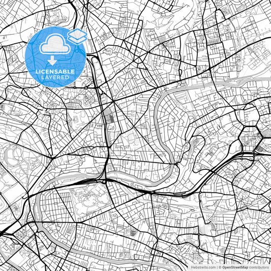 Layered PDF map of Le Perreux-sur-Marne, Val-de-Marne, France