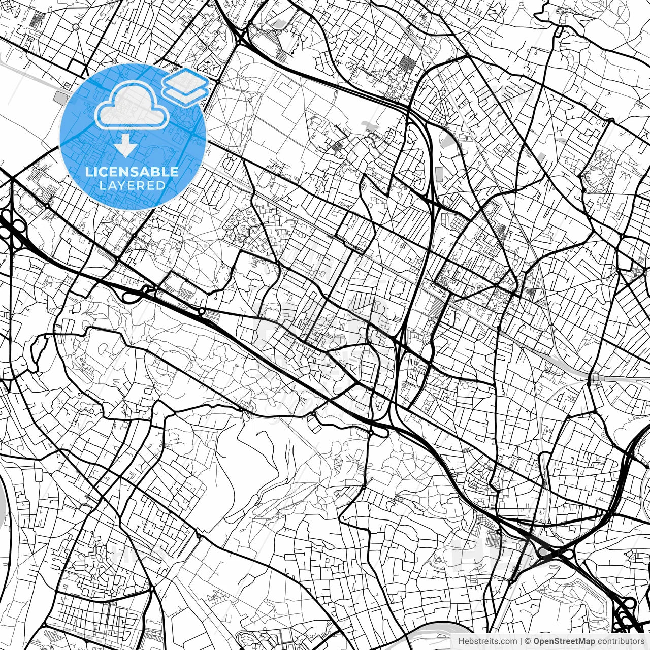 Layered PDF map of Franconville, Val-d Oise, France