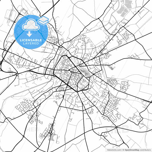 Layered PDF map of Cambrai, Nord, France