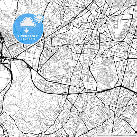 Layered PDF map of Châtenay-Malabry, Hauts-de-Seine, France