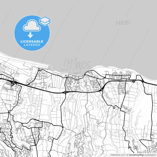 Layered PDF map of Sainte-Marie, Réunion, France