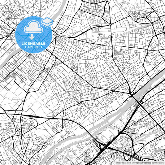 Layered PDF map of Houilles, Yvelines, France