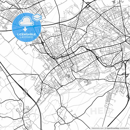 Layered PDF map of Liévin, Pas-de-Calais, France