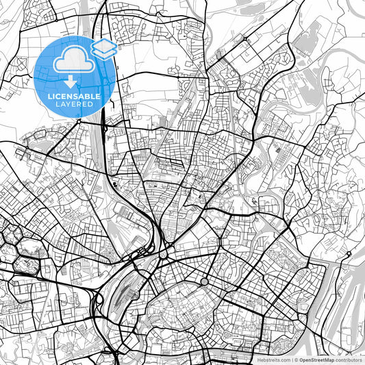 Layered PDF map of Schiltigheim, Bas-Rhin, France