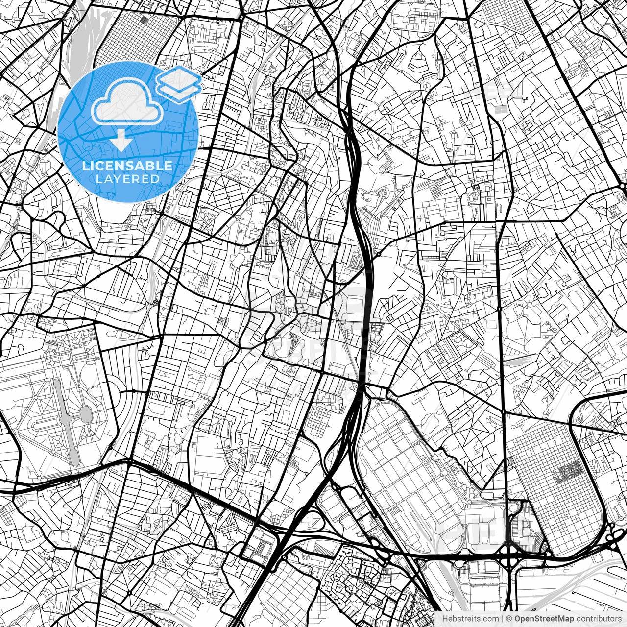 Layered PDF map of L Haÿ-les-Roses, Val-de-Marne, France