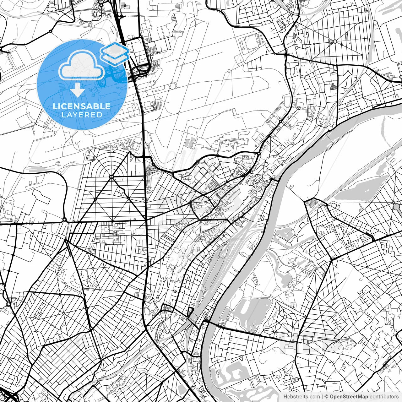 Layered PDF map of Athis-Mons, Essonne, France