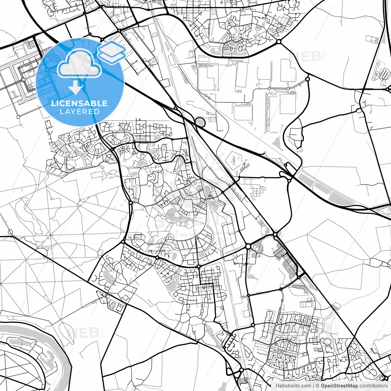 Layered PDF map of Savigny-le-Temple, Seine-et-Marne, France