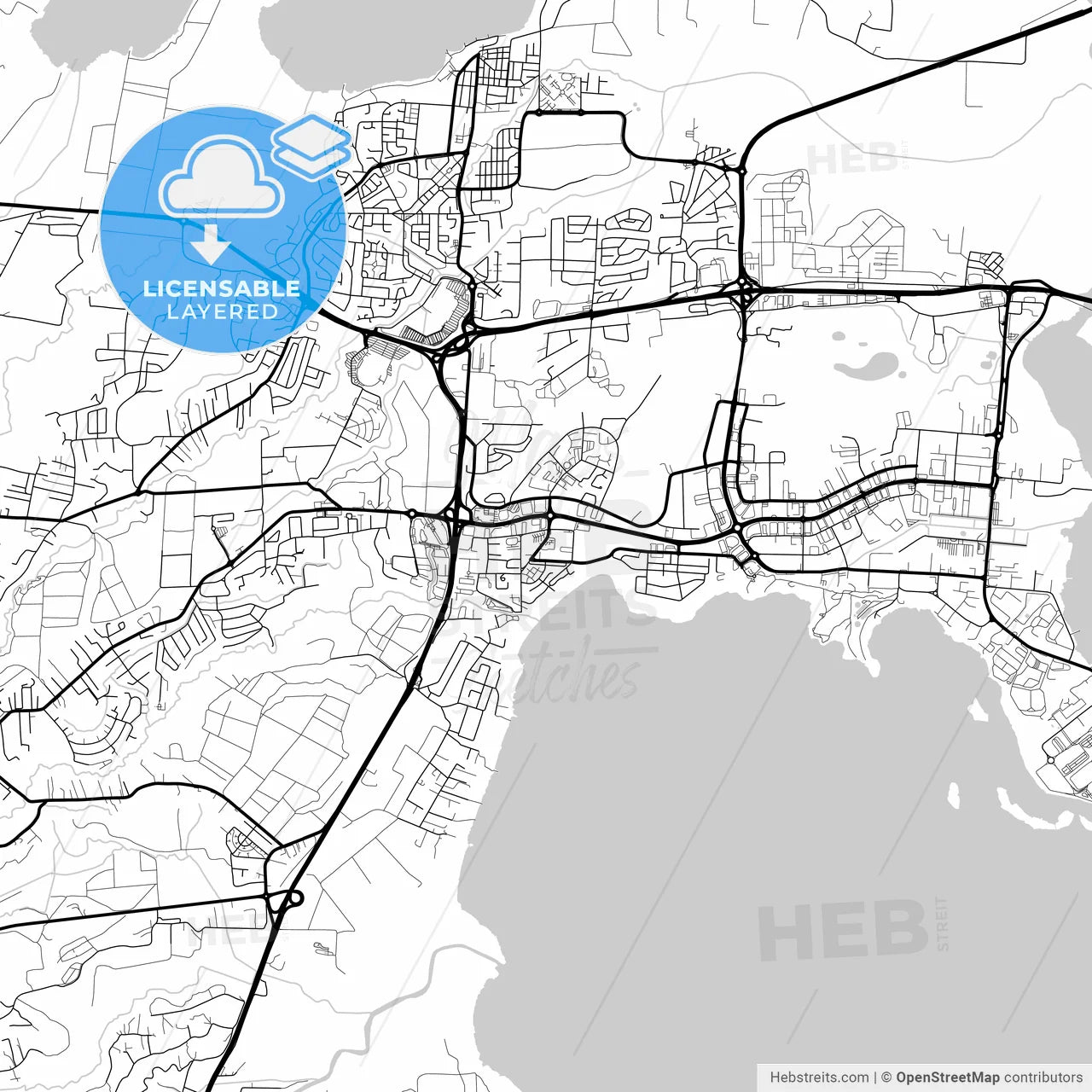 Layered PDF map of Baie-Mahault, Guadeloupe, France