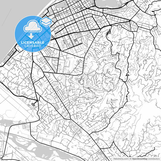 Layered PDF map of Batumi, Adjara, Georgia