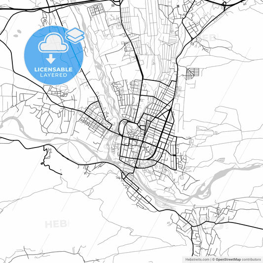 Layered PDF map of Gori, Shida Kartli, Georgia