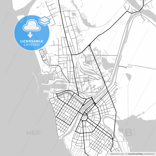 Layered PDF map of Poti, Samegrelo-Zemo Svaneti, Georgia