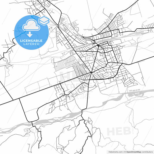 Layered PDF map of Khashuri, Shida Kartli, Georgia