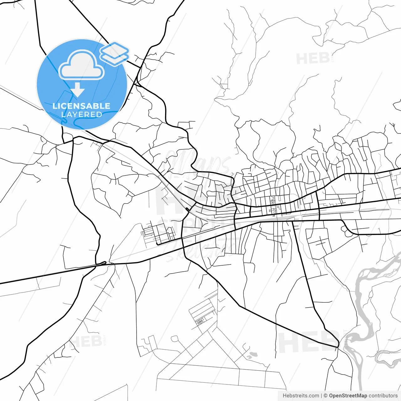 Layered PDF map of Senaki, Samegrelo-Zemo Svaneti, Georgia