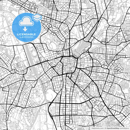 Layered PDF map of Leipzig, Saxony, Germany