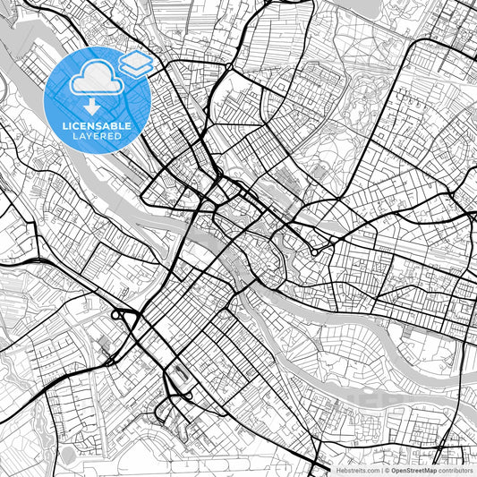 Layered PDF map of Bremen, Bremen, Germany